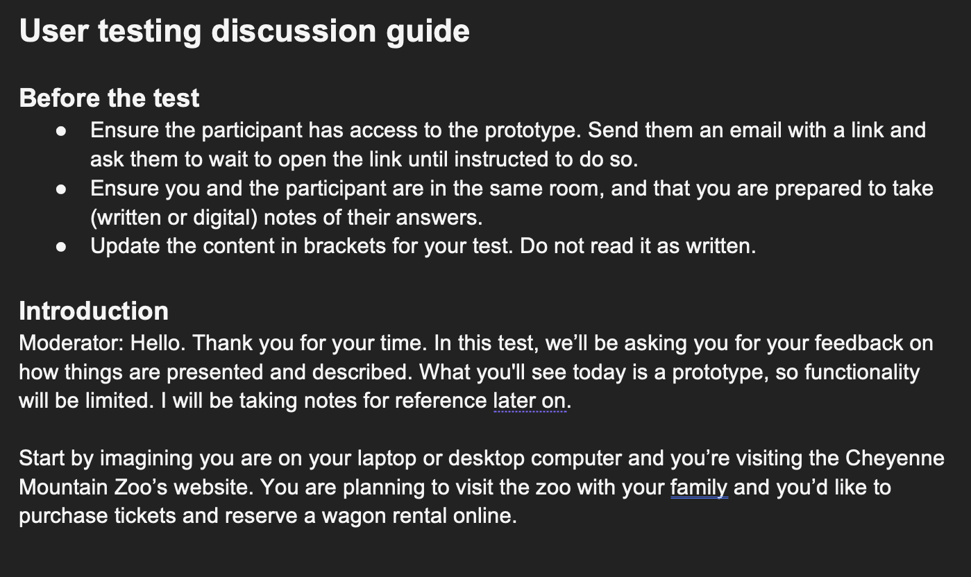 Discussion guide with notes